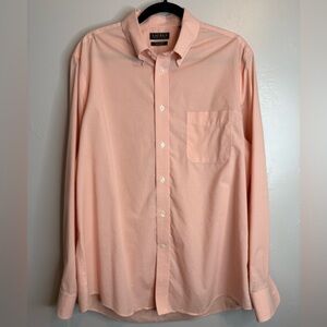 Lauren Ralph Lauren Stretch Fabric Reg Fit Orange & White Plaid Men's Sz16.5/Lrg